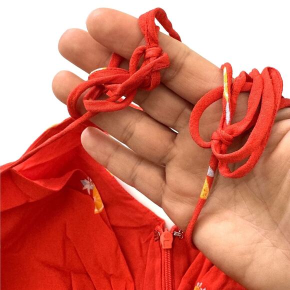 Astr The Label Adjustable Straps Brigette Dress In Atomic Orange Print - Picture 5 of 12